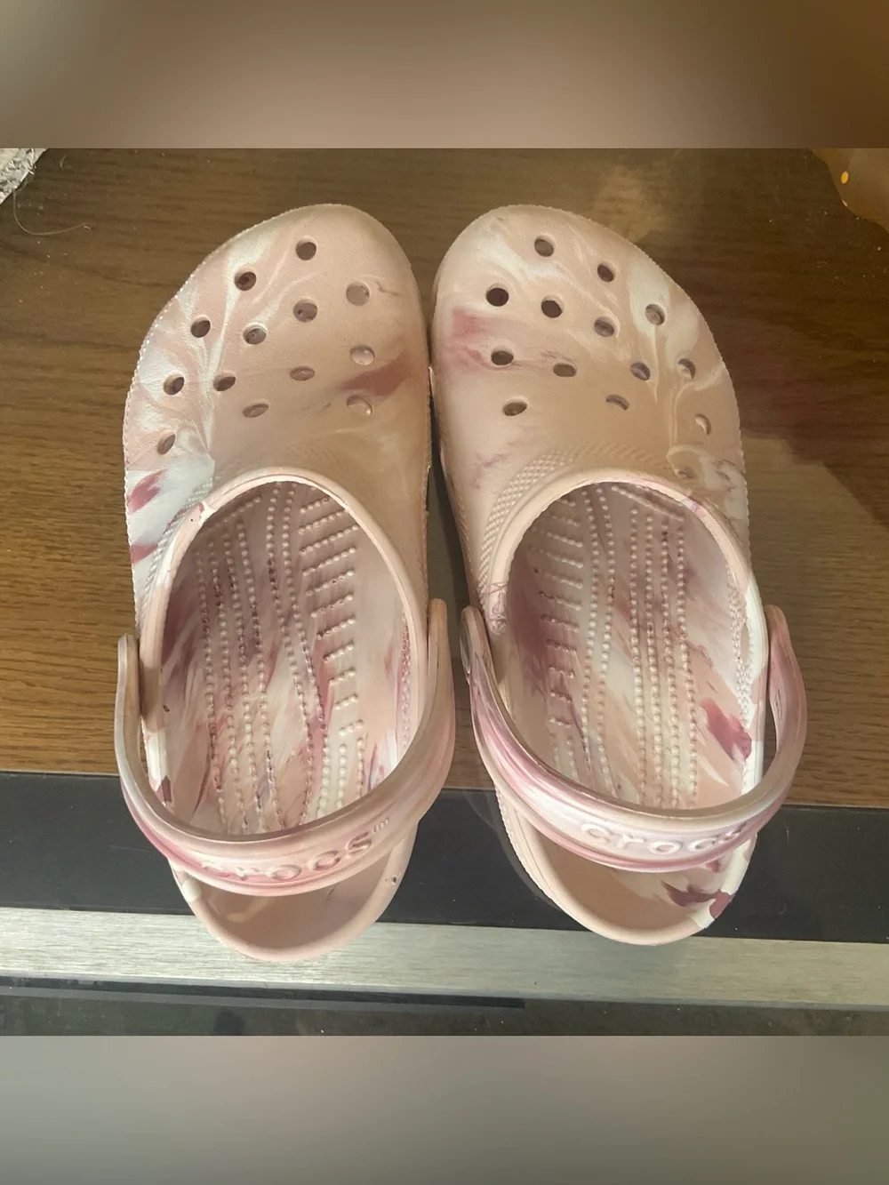 CROCS KIDS CLASSIC MARBLED CLOGS SZ J3